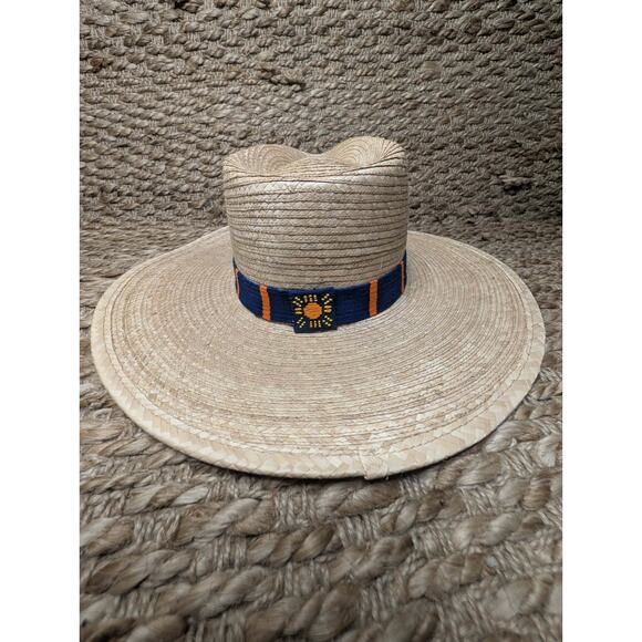 Sunshine Tienda Navy and Orange Palm Sun Hat Handmade Size XXS Auburn GameDay main image 8
